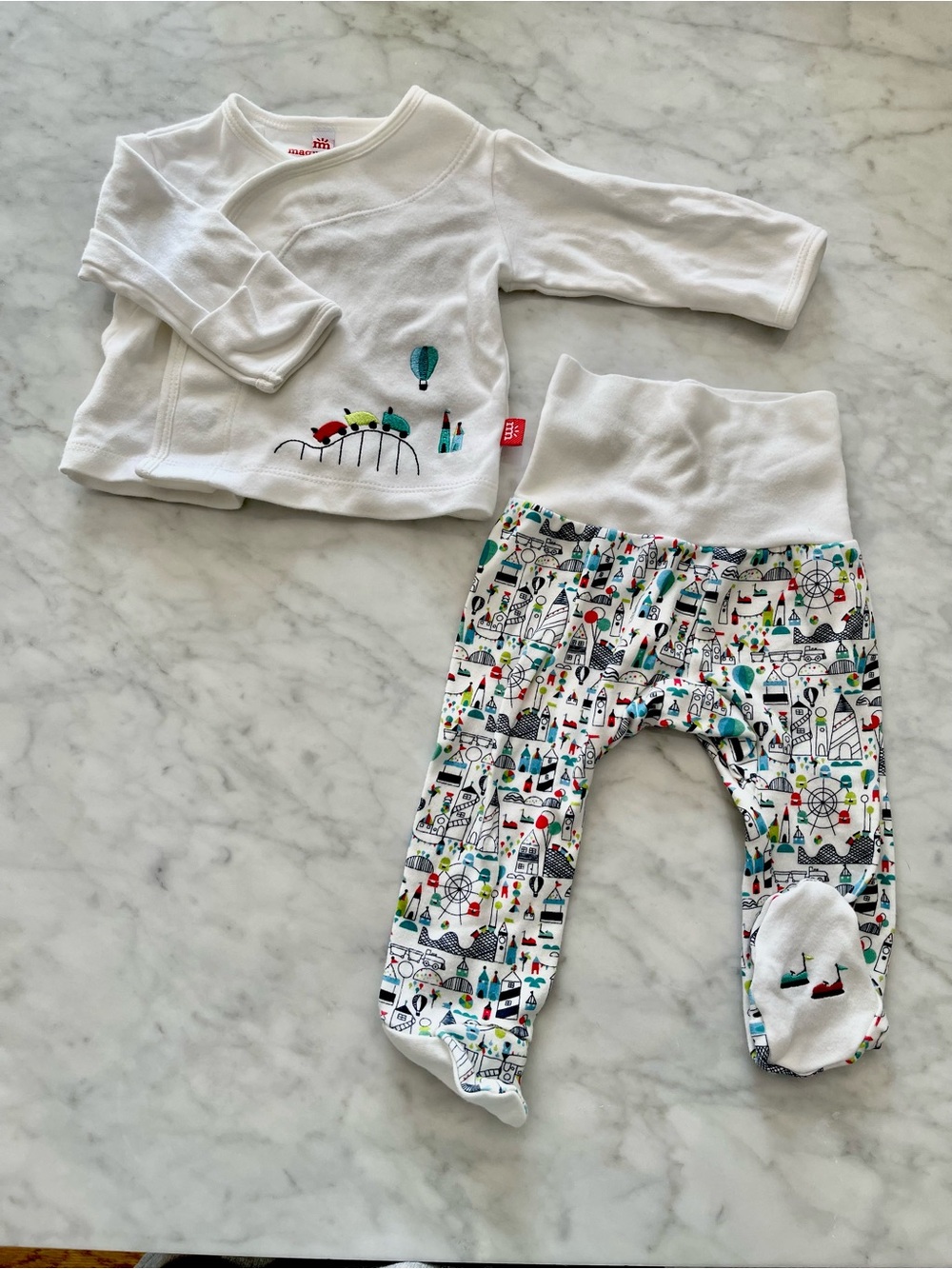 Magnetic Me 2 pc set London print with embroidery details